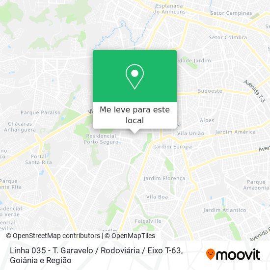 Linha 035 - T. Garavelo / Rodoviária / Eixo T-63 mapa