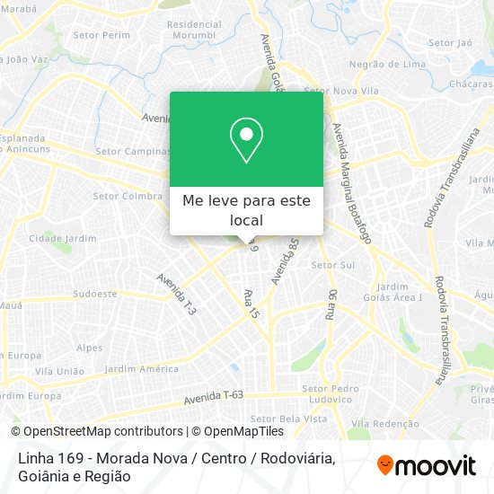 Linha 169 - Morada Nova / Centro / Rodoviária mapa
