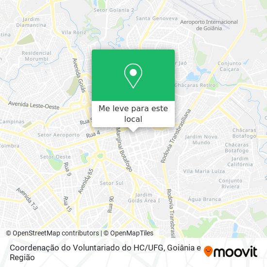 Coordenação do Voluntariado do HC / UFG mapa