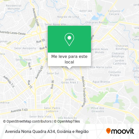 Avenida Nona Quadra A34 mapa