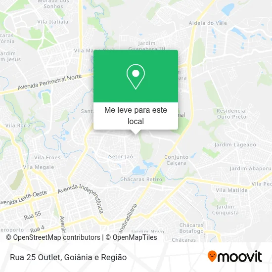 Rua 25 Outlet mapa