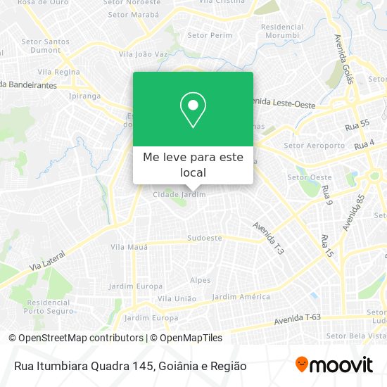 Rua Itumbiara Quadra 145 mapa