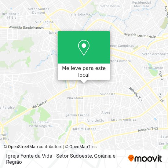 Igreja Fonte da Vida - Setor Sudoeste mapa
