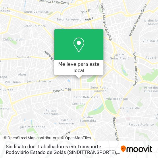 Sindicato dos Trabalhadores em Transporte Rodoviário Estado de Goiás (SINDITTRANSPORTE) mapa
