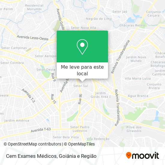 Cem Exames Médicos mapa