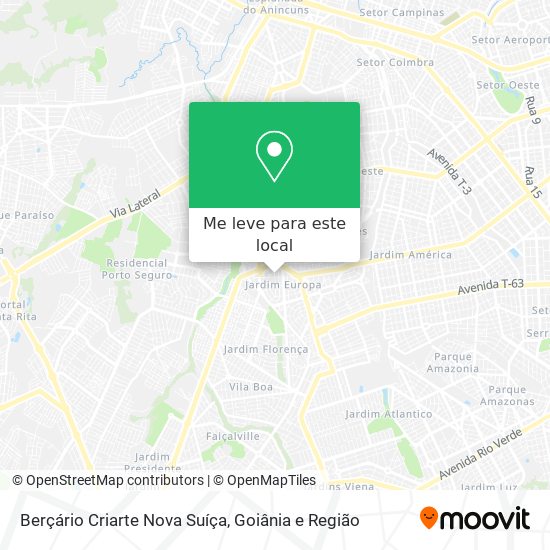 Berçário Criarte Nova Suíça mapa