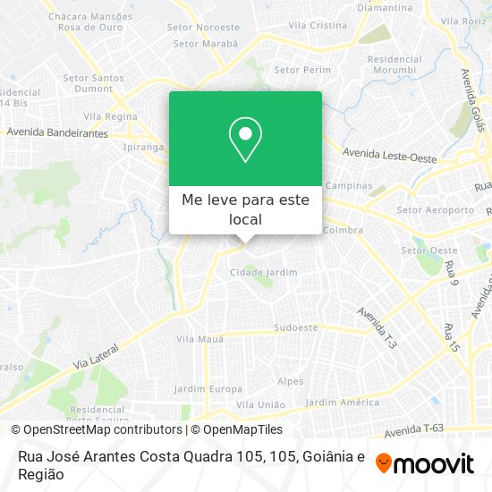 Rua José Arantes Costa Quadra 105, 105 mapa