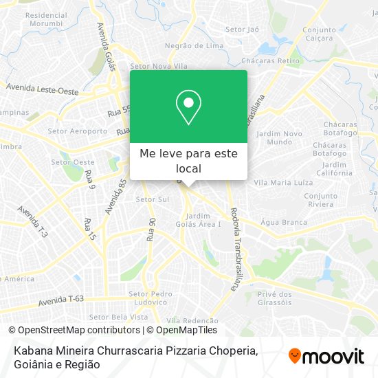 Kabana Mineira Churrascaria Pizzaria Choperia mapa