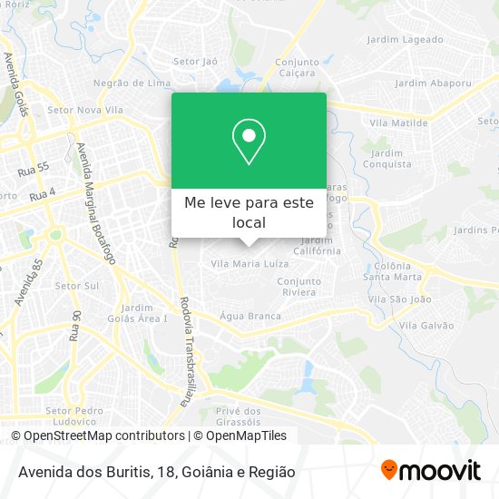 Avenida dos Buritis, 18 mapa
