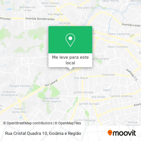 Rua Cristal Quadra 10 mapa