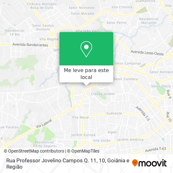 Rua Professor Jovelino Campos Q. 11, 10 mapa