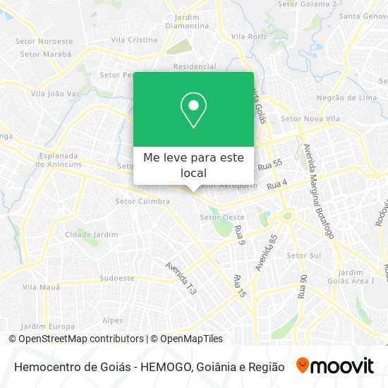 Hemocentro de Goiás - HEMOGO mapa
