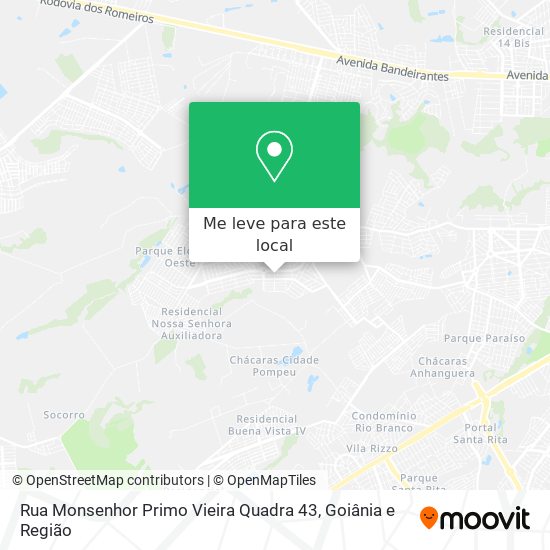 Rua Monsenhor Primo Vieira Quadra 43 mapa