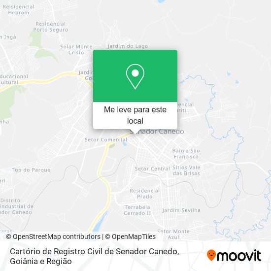 Cartório de Registro Civil de Senador Canedo mapa