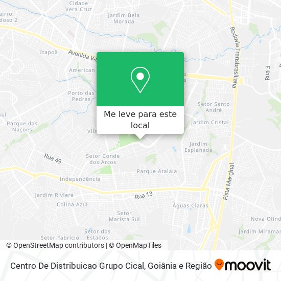 Centro De Distribuicao Grupo Cical mapa
