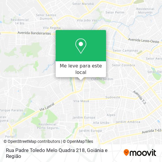 Rua Padre Toledo Melo Quadra 218 mapa