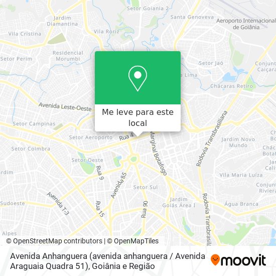 Avenida Anhanguera (avenida anhanguera / Avenida Araguaia Quadra 51) mapa