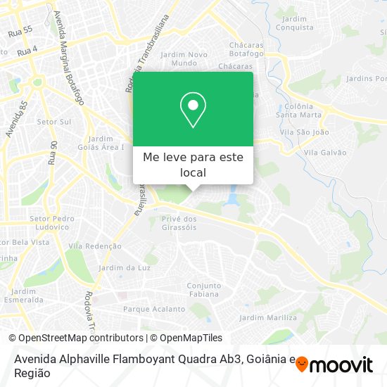 Avenida Alphaville Flamboyant Quadra Ab3 mapa