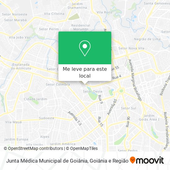 Junta Médica Municipal de Goiânia mapa