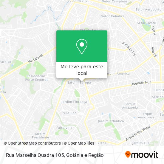 Rua Marselha Quadra 105 mapa