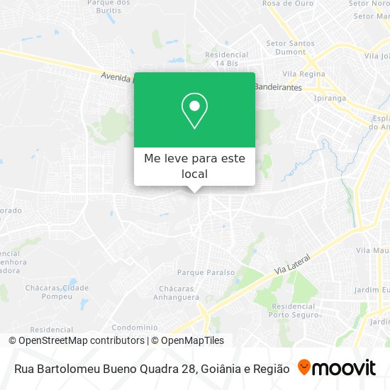 Rua Bartolomeu Bueno Quadra 28 mapa