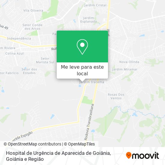 Hospital de Urgência de Aparecida de Goiânia mapa