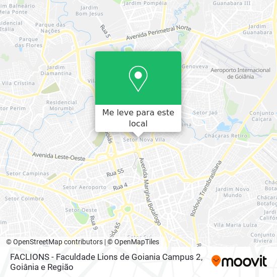 FACLIONS - Faculdade Lions de Goiania Campus 2 mapa