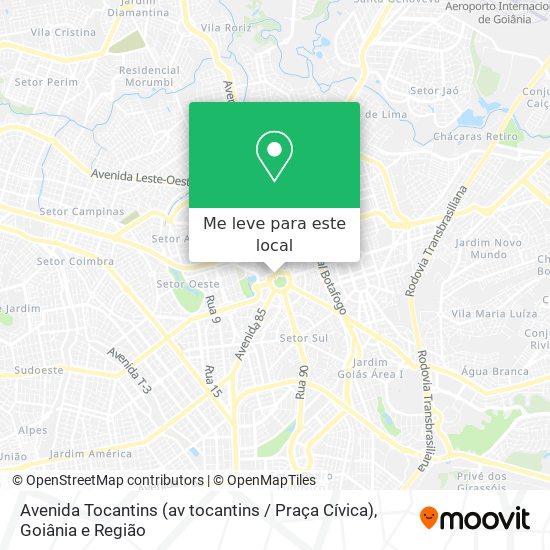 Avenida Tocantins (av tocantins / Praça Cívica) mapa