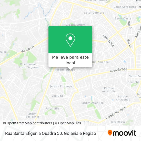 Rua Santa Efigênia Quadra 50 mapa