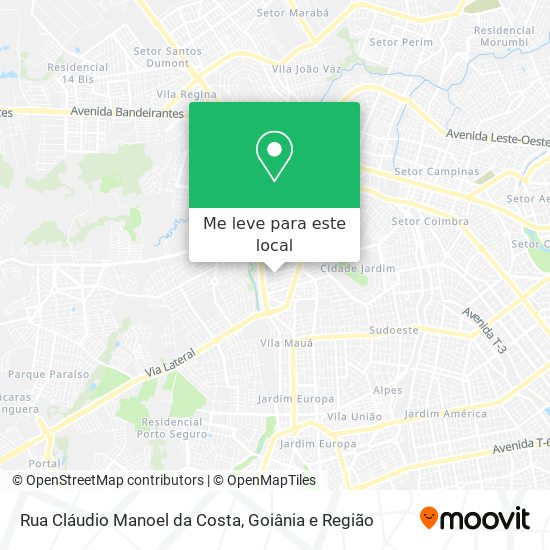 Rua Cláudio Manoel da Costa mapa