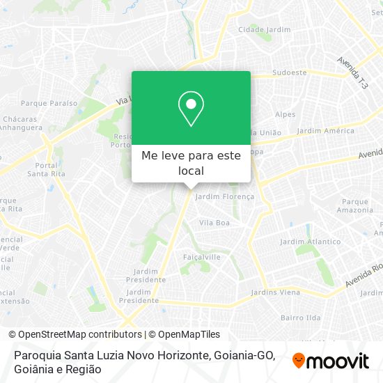 Paroquia Santa Luzia Novo Horizonte, Goiania-GO mapa