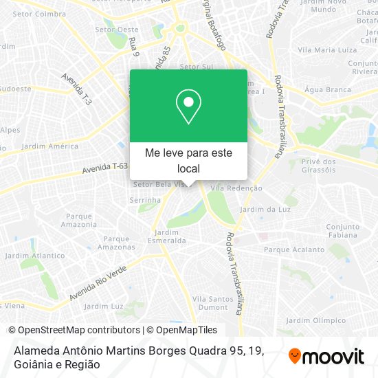 Alameda Antônio Martins Borges Quadra 95, 19 mapa
