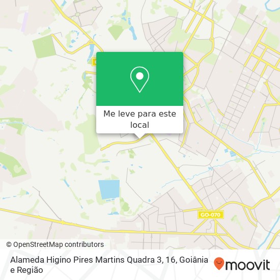 Alameda Higino Pires Martins Quadra 3, 16, Chácaras São Joaquim Goiânia-GO mapa