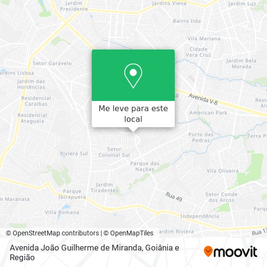 Avenida João Guilherme de Miranda mapa