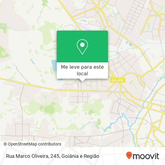 Rua Marco Oliveira, 245, Vila Regina Goiânia-GO mapa
