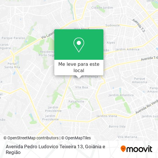 Avenida Pedro Ludovíco Teixeira 13 mapa