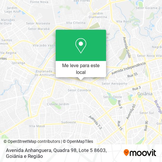 Avenida Anhanguera, Quadra 98, Lote 5 8603 mapa