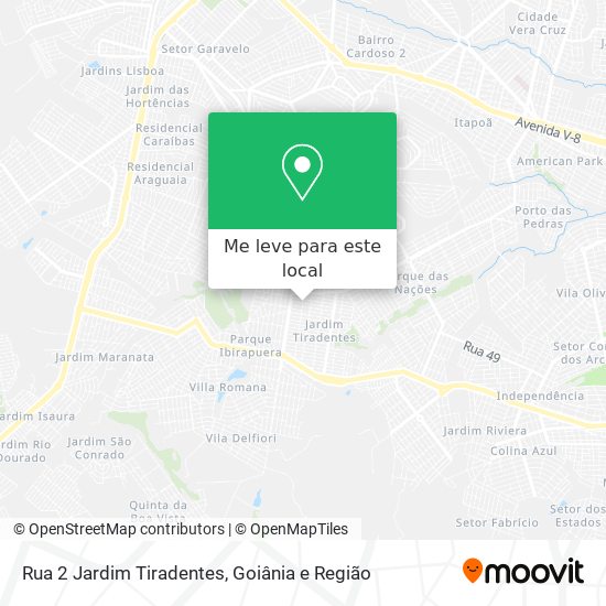 Rua 2 Jardim Tiradentes mapa