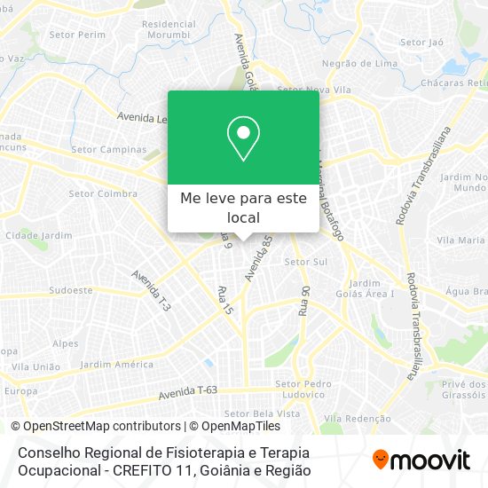 Conselho Regional de Fisioterapia e Terapia Ocupacional - CREFITO 11 mapa