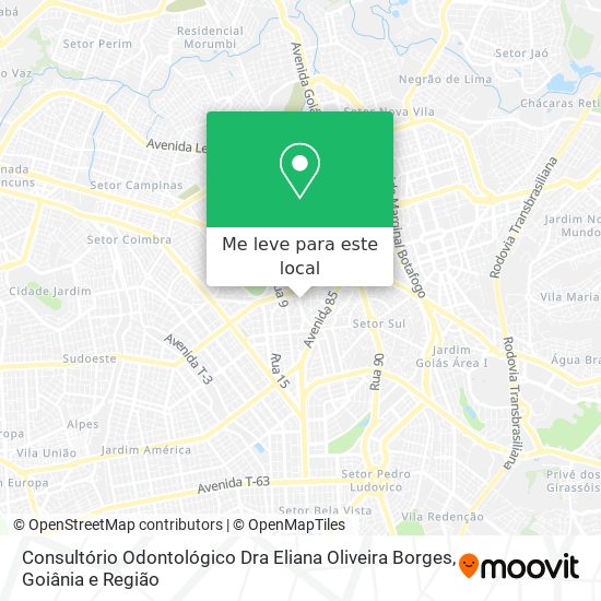 Consultório Odontológico Dra Eliana Oliveira Borges mapa