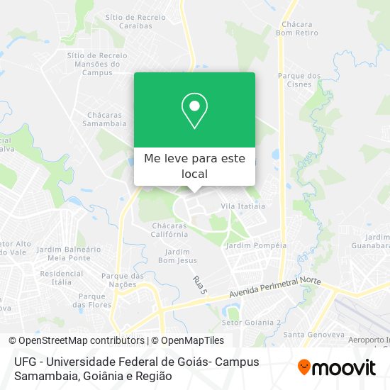 UFG - Universidade Federal de Goiás- Campus Samambaia mapa