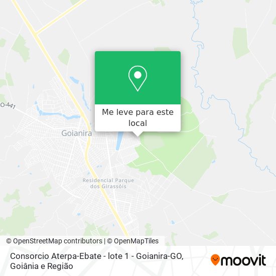 Consorcio Aterpa-Ebate - lote 1 - Goianira-GO mapa