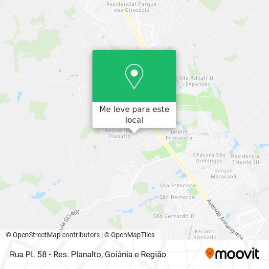 Rua PL 58 - Res. Planalto mapa
