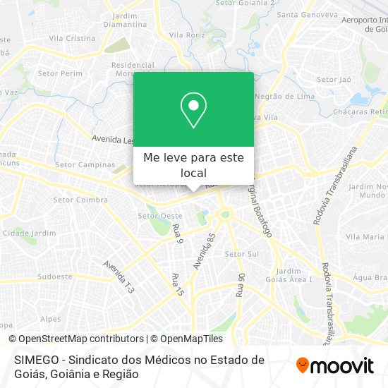 SIMEGO  - Sindicato dos Médicos no Estado de Goiás mapa