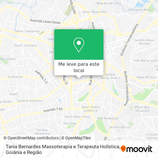 Tania Bernardes Massoterapia e Terapeuta Holística mapa