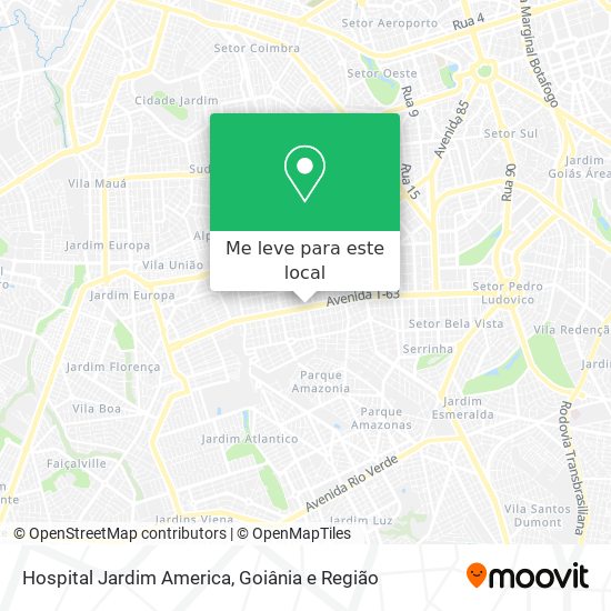 Hospital Jardim America mapa