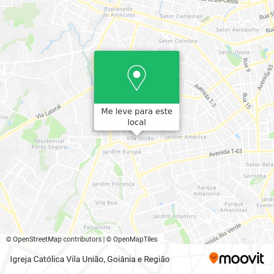 Igreja Católica Vila União mapa