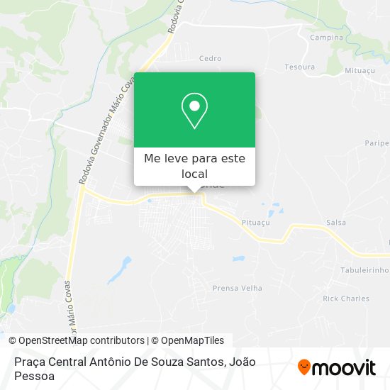 Praça Central Antônio De Souza Santos mapa