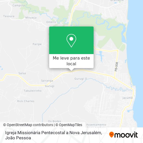 Igreja Missionária Pentecostal a Nova Jerusalém mapa