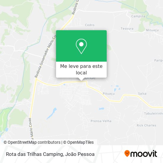 Rota das Trilhas Camping mapa